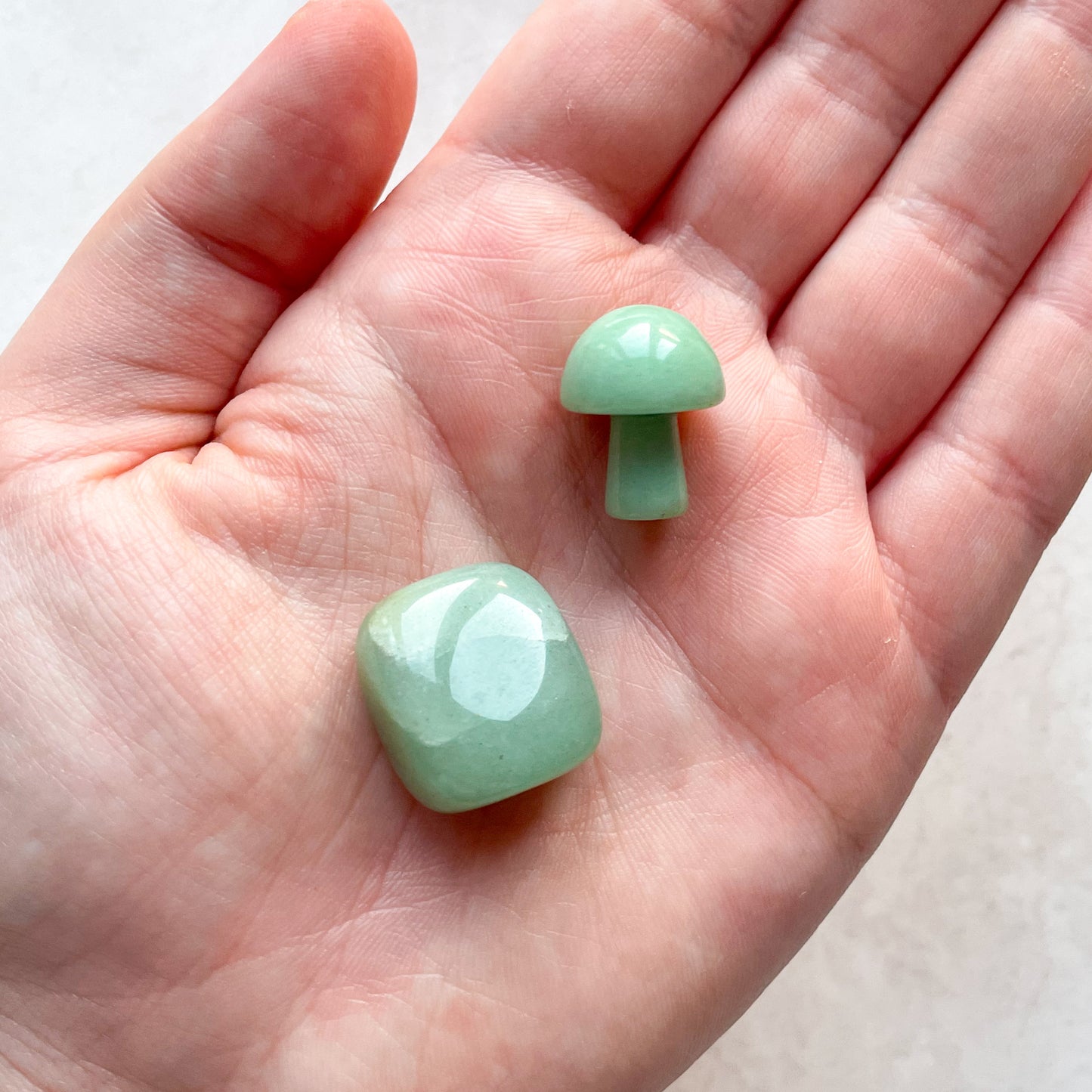 Green Aventurine Mini Mushroom Pocket Set