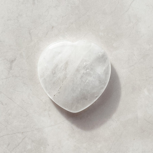 Clear Quartz Heart Worry Stone